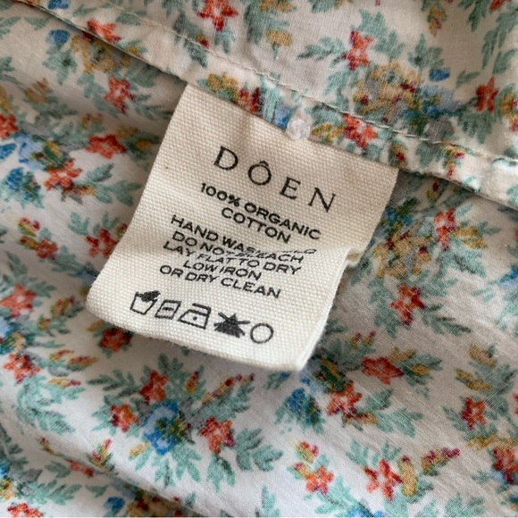 Doen Claudette Cotton Voile Ruffle Long Sleeve Blouse Top Crème Fleurs D’avignon - Picture 10 of 13